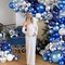 140PCS Blue White Silver Balloon Garland Arch Kit – Navy Metallic Blue, Silver & Confetti Balloons with Star Foils for Birthday, Wedding, Graduation, Bridal Shower & Party Decorations